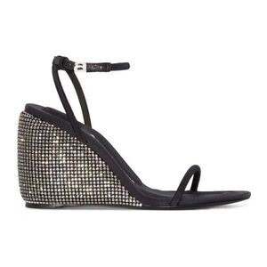 Alexander Wang Dahlia Crystal-Embellished Wedge 105mm Sandals NWOB Size 37